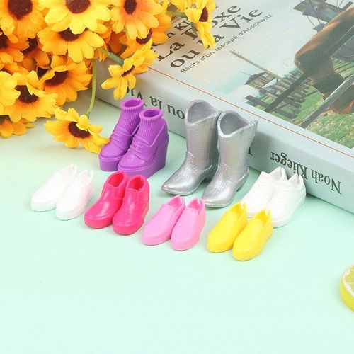 Chaussures De Poupée 1/6, 2 Paires, Baskets Plates, Sandales Authentiques, Chaussures À Talons Hauts