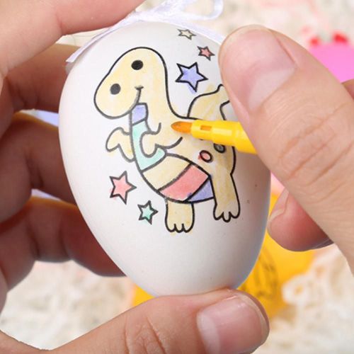 Oeufs De Pâques En Plastique, 1 Ensemble, Décoration Suspendue Pour La Maison, Peinture Artisanale Pour Enfants, Fournitures De Fête De Pâques