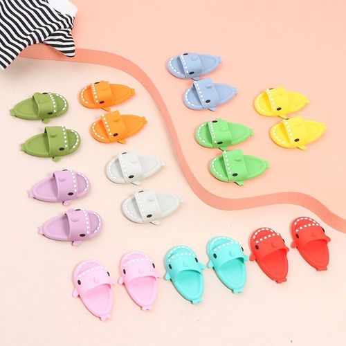 Chaussures Miniatures Pour Maison De Poupée, 1 Paire, Pantoufles De Requin, 3x4.6cm Pour Poupée 1/6