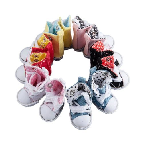 Accessoires Pour Poupées, 1 Paire, 5cm, Chaussures Montantes En Toile, Baskets À La Mode, Décontractées, Adaptées À 1/6