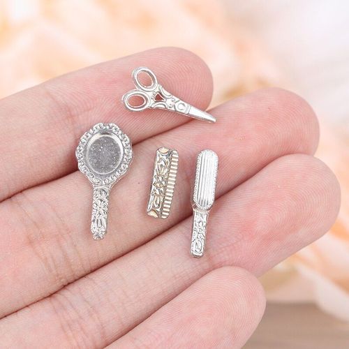 Accessoires De Salle De Bain Pour Maison De Poupée, Kit De Miroirs, Peigne, 4 Pièces/Ensemble 1:12