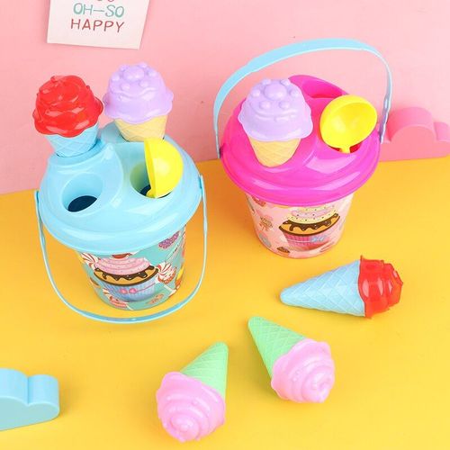 Seau À Glace De Plage En Plein Air Pour Enfants, 1 Ensemble, Modèle De Bac À Sable, Jouets De Couleur Aléatoire