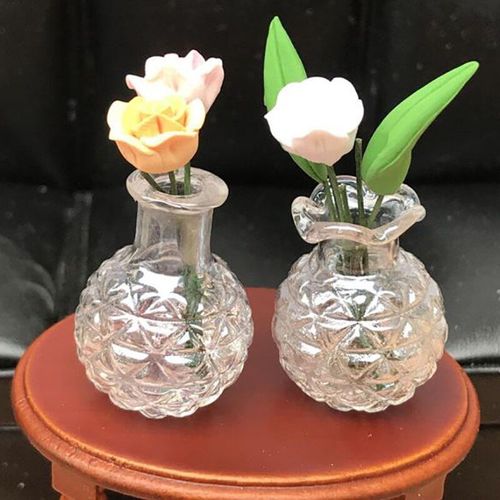 Pot De Fleurs Et Vase Pour Maison De Poupée, Échelle 1:12, 2, Pièces/Ensemble