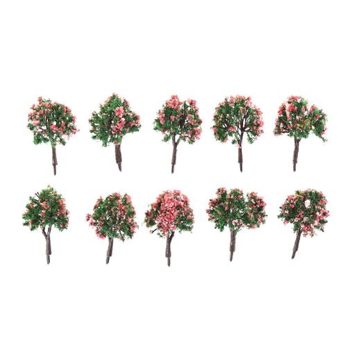 Train De Fleurs, 10 Pièces, Arbres Ho, En Forme De Boule, Paysage, 1/87 Couleurs Mélangées