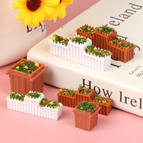 Pot De Fleurs Miniatures 1:12 Pour Maison De Poupée, Pot De Fleurs De Jardin, Modèle De Plante En Pot Pour Décoration De Maison De Poupée