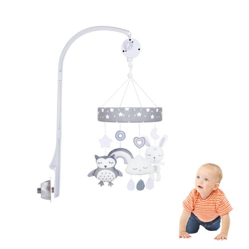Jouet Musical Mobile Pour Bébé, Décoration De Lapin Avec Veilleuse Et Musique, Matériau Résistant À L'usure Et Aux Chocs En Fourrure