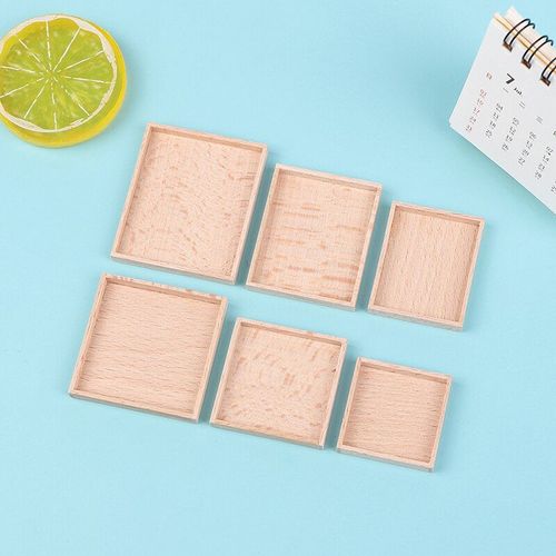 Mini Plateau En Métal Et Bois Pour Maison De Poupée, Accessoire Miniature, Plateau De Cuisson Pour Décoration De Maison De Poupée, 1/12