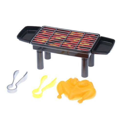 Mini Support De Barbecue Pour Maison De Poupée, Outil De Bbq, Ensemble De Poulet À Pince, Accessoires Décoratifs Pour Maison De Poupée