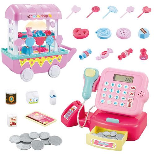 Caisse Enregistreuse De Supermarché, Simulation De Jeu, Caisse Enregistreuse, Scanner De Caisse, Microphone, Haut-Parleur, Jeu De Maison, Rose