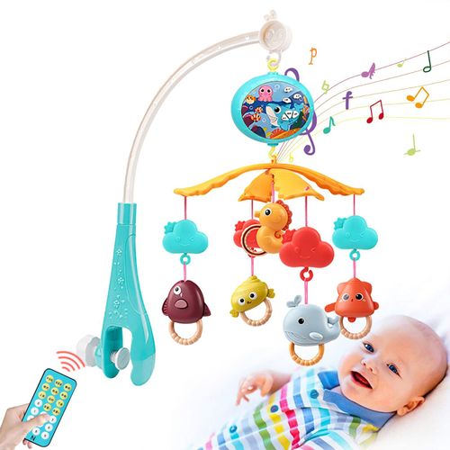 Cloche De Lit Pour Bébé, Jouet Musical Mobile Avec Télécommande, Boîte À Musique, Veilleuse, Jouets De Sommeil Rotatifs Pour Nouveau-Nés De 0 À 12 Ans