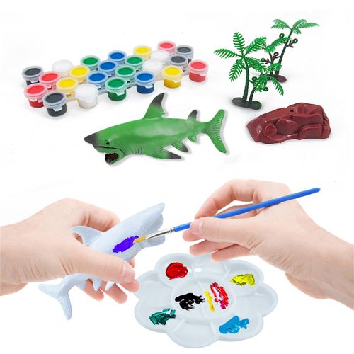 Kit De Peinture D'animaux Marins Pour Enfants, 40 Pièces, Artisanat, Jouets, Ensemble De Peinture Avec Pinceaux, Peinture Vos Propres Animaux Marins, Bricolage