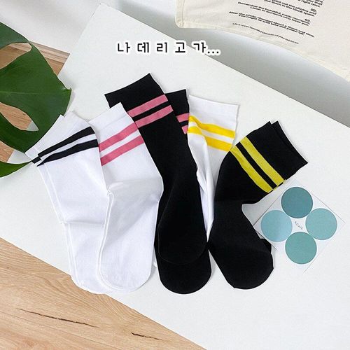 1 Paire De Chaussettes À Rayures Pour Étudiants De 1 À 8 Ans, Pour L'été, Fines, À Barres Parallèles, Pour Garçons Et Filles