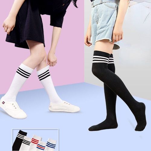 Chaussettes Noires Rayées Lolita Pour Femmes, Cadeaux De Noël Amusants, Bas Longs En Nylon, Cuisses Hautes, Mignonnes Au-Dessus Du Genou Pour Filles
