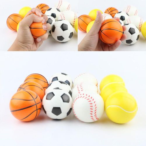 Balles Anti-Stress Parfumées À Montée Super Lente, 12 Pièces, Anti-Stress, Mini Jouets Doux À Presser Pour Bébé, Basket-Ball, Football, Tennis