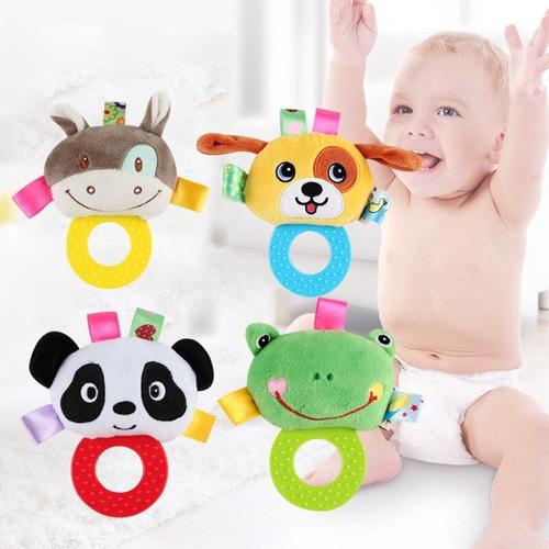 Anneau De Dentition Pour Enfants, Peluche Douce, Singe Panda Lion Chien Bébé Hochets Suspendus À La Main, Poussette Lit Anneau De Dentition, Hochet Téléphones Portables, Jouets Pour Bébés