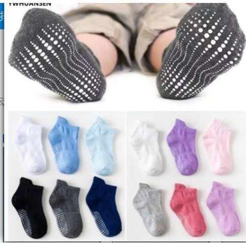 Chaussettes Antidérapantes Pour Bateau, De Sol, En Coton, Pour Enfants De 0 À 6 Ans, Coupe Basse Pour Garçons Et Filles, Avec Poignées En Caoutchouc, Quatre Saisons, 6 Paires/Lot