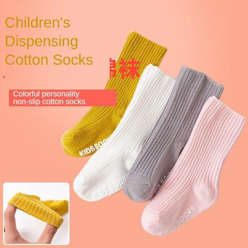 Chaussettes En Coton Pour Nouveau-Né, Collants Antidérapants Pour Enfants De 0 À 3 Ans, 4 Paires, Printemps Automne Hiver