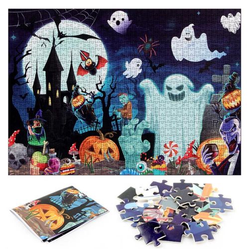 Jeu De Puzzle Pour Enfants, Jeu Éducatif Avec Lettres À Double Face, Pour Halloween, Château Luisant