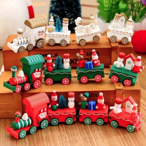Jouets De Train En Bois De Dessin Animé Pour Enfants, Cadeau De Noël, Décoration De La Maison Pour La Famille, Cadeau Du Père Noël, Nouvel An