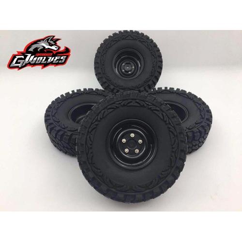 Gwolves 4 Pcs/Ensemble 114 Mm 1.9in 1/10 Escalade De Roue De Voiture Jante Et Pneu Pneus Rc Voiture Pièces Axial Scx10 D90 Cc01 Traxxas Trx-4 Mst Cmx