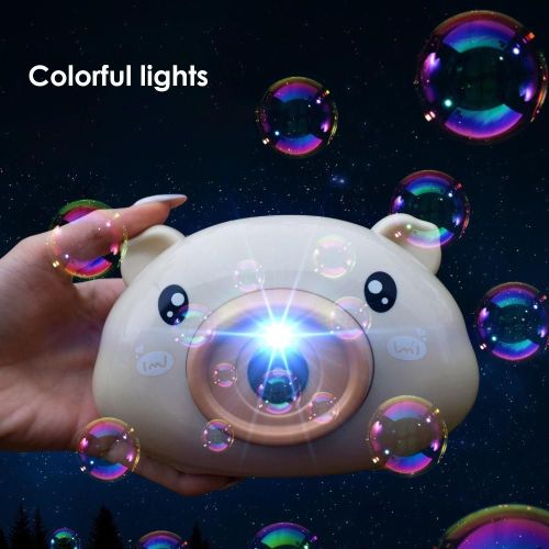 Souffleur Automatique De Bulles De Savon En Forme De Cochon, Appareil Photo, Musique Légère, Jouet D'extérieur Pour Enfants