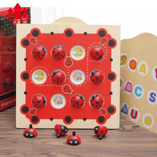 Puzzle En Bois Pour Enfants, Jeu De Mémoire Coccinelle En Bois, Jouets Éducatifs D'apprentissage Précoce, Intellectuel, Jeux De Société Amusants, Cadeaux