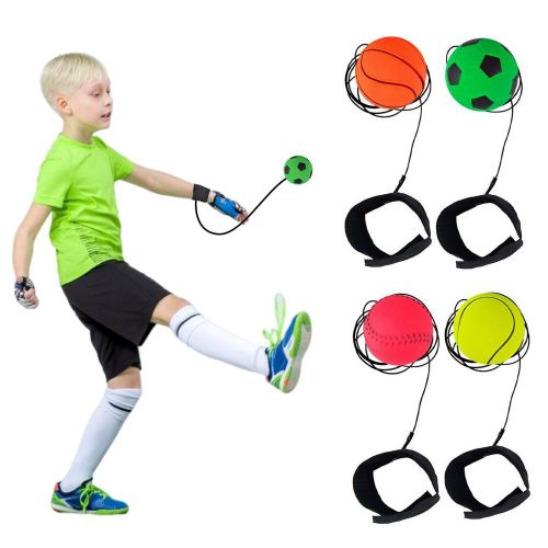 Boule De Poignet En Caoutchouc Pour Enfants, 4 Pièces, Balles Rebondissantes Avec Corde Élastique, Jouets De Sport De Plein Air