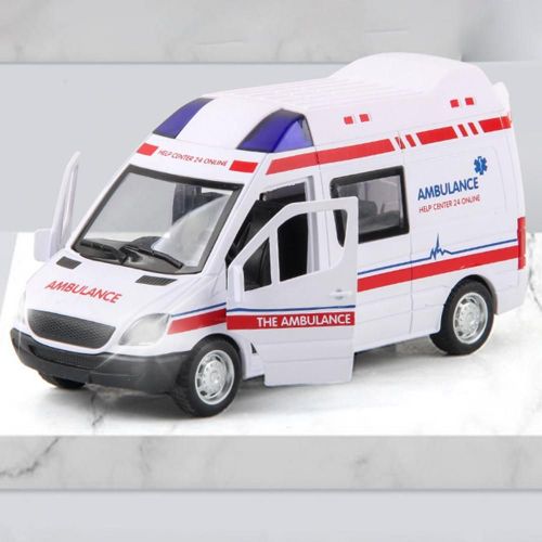 Mini Jouet De Simulation De Portes Ouvrables, Effets Sonores De Lumière Abs, Ambulance De Police, Voiture De Traction, Cadeaux Pour Enfants