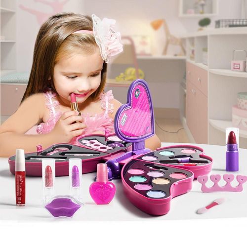 Kit De Maquillage Pour Filles, Jeu De Simulation, Jouets Princesse En Forme De Papillon, Rouge À Lèvres, Ombre À Paupières, Cosmétiques Pour Enfants