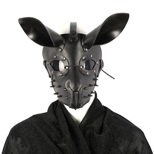 Masque Cosplay Pour Fille Lapin D'halloween 22cm, Punk, Lapin, Accessoires De Fête, De Performance Sur Scène, Avec Sangle En Pu Réglable