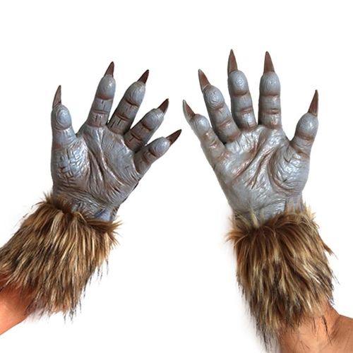 Gants De Fantôme De Loup-Garou D'halloween 2 Pièces, Cadeau De Festival De Cosplay, Gants De Bête Poilu, Gants De Griffe De Loup, Accessoires De Mascarade Effrayant
