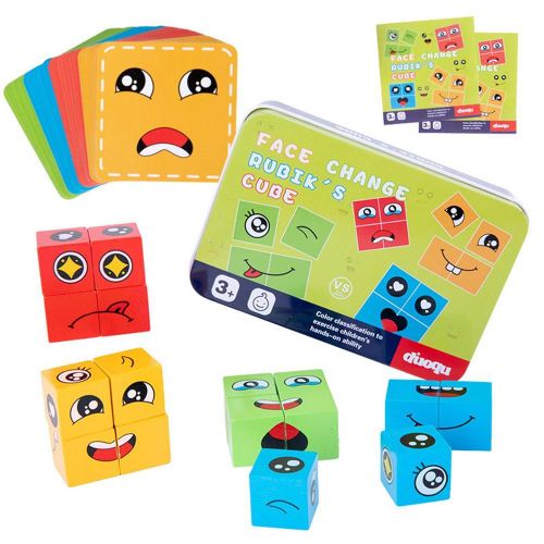 Cube Magique En Bois Avec 16 Formes Changeantes Pour Enfant, Jouet Éducatif Montessori