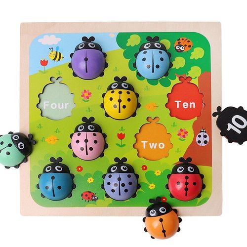 Puzzle De Comptage De Coccinelle En Bois, Jouets Assortis Pour Enfants, Jeux De Société Amusants, Apprentissage Précoce, Jouet Éducatif, Cadeau