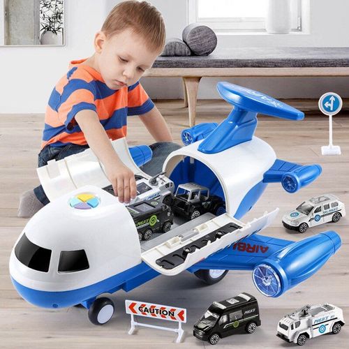 Jouet Multifonctionnel Pour Enfant, Avion, Camion De Pompiers, Inertie, Ingénierie Automobile, Modèle De Véhicule, Puzzle Éducatif Pour Garçon, Gif