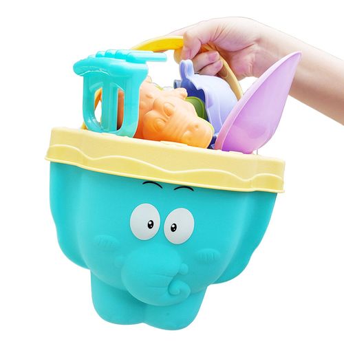 Jouets de plage pour enfants, bac à sable, jouets de plage, de voyage, avec seau, râteau, pelle, modèles d'animaux, bouteille d'eau hippocampe, 10 pièces
