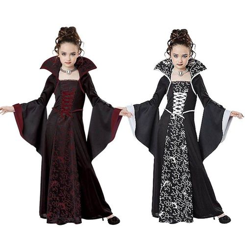 Costume D'halloween Pour Enfants Filles, Déguisement Cosplay De Sorcière Et Vampire, Vêtements De Spectacle Pour Fête