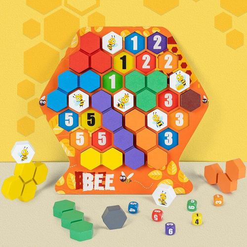 Puzzle 3d En Nid D'abeille Pour Enfants, Blocs De Construction En Bois, Aide À L'éducation Précoce, Jouet Cadeau