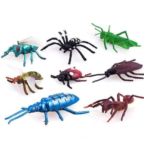 24/12/8pcs D'araignée D'insecte Libellule Papillon Beetle Jouet Modèles Figurine Ferme Animaux Figurine Jouet Ensemble Pour Enfants Jouets Cadeau