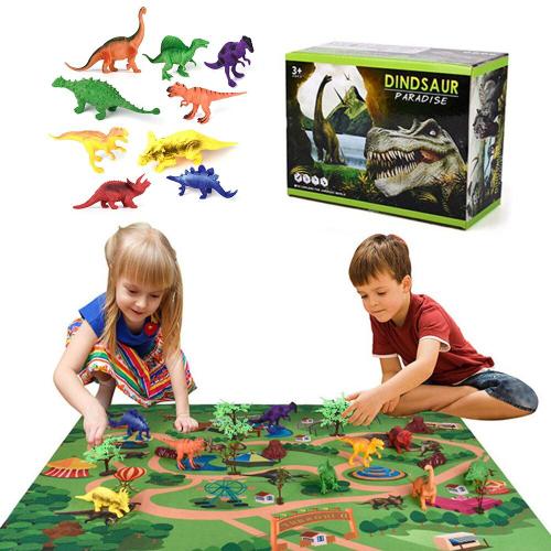 Jouets Dinosaures Avec Tapis De Jeu Pour Enfants, Ensemble De Jouets, Tapis D'activité Et Arbre, Kit De Jouets Éducatifs, Cadeaux Pour Enfants