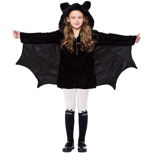 Costume D'halloween Pour Enfants Et Adolescents, Combinaison À Capuche Avec Bas, Costume De Cosplay De Fête Chauve-Souris Noir