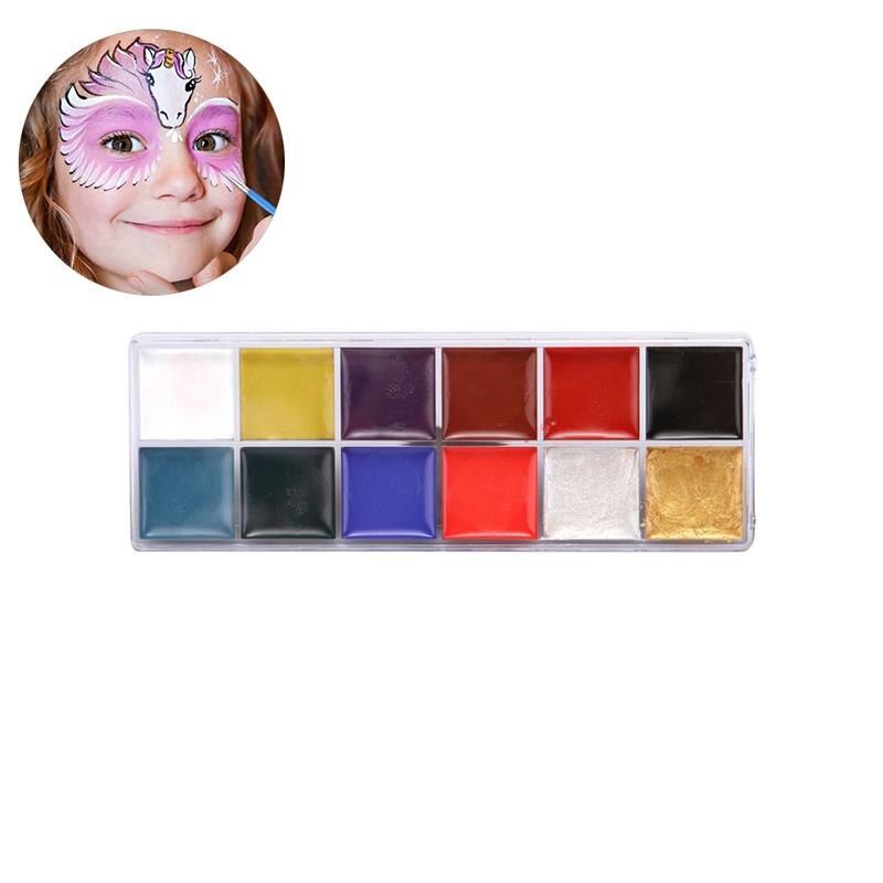 Jouets De Maquillage Pour Enfants, 12 Couleurs, Ensemble De Cosmétiques, Boîte Lavable, Brillant, Peinture Pour Le Visage Et Le Corps, Pour Fête