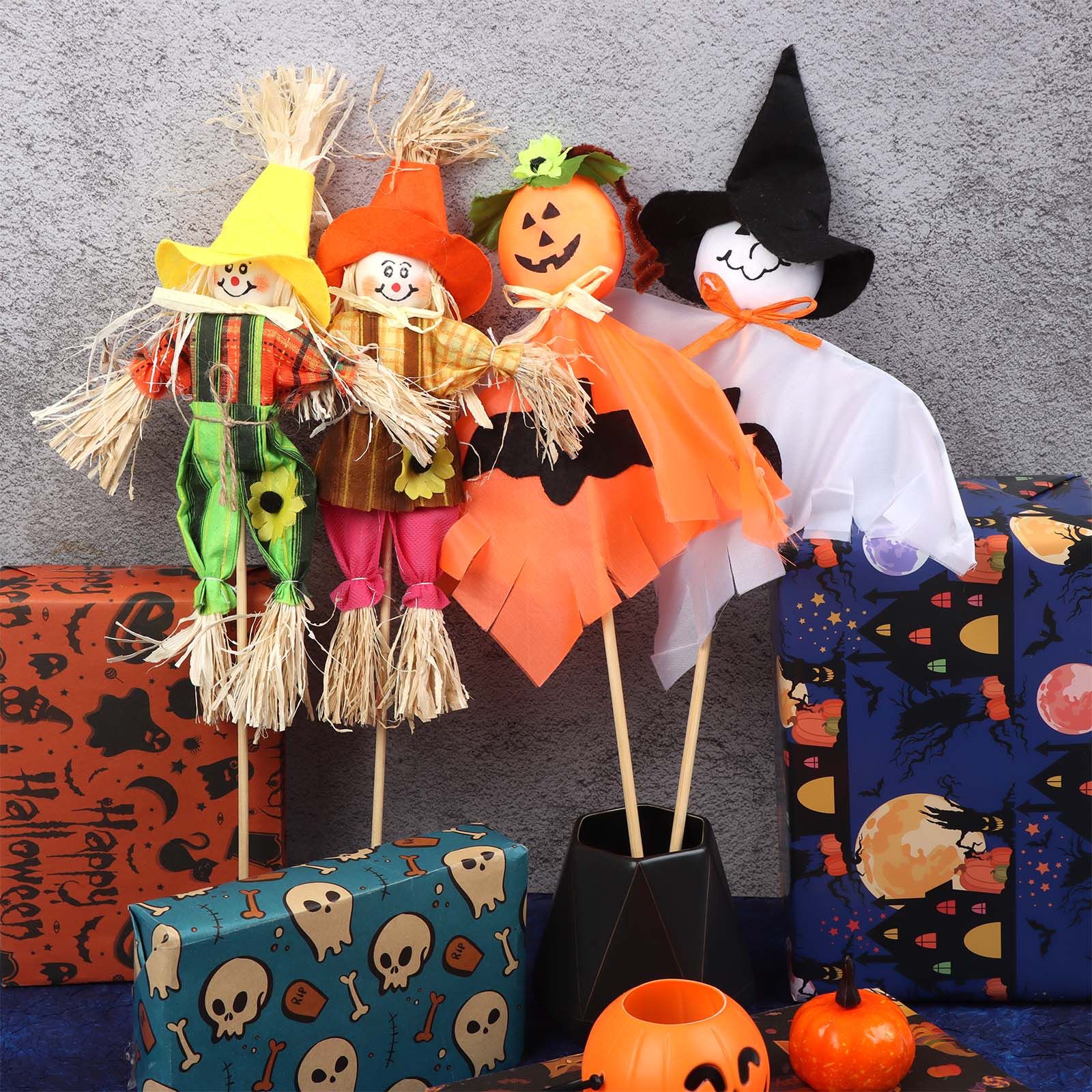 Poupée d'Halloween Épouvantail Citrouille 1m - Partywinkel