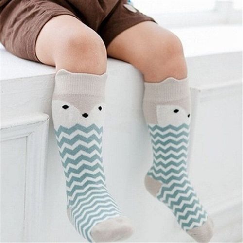 Chaussettes En Coton Pour Nouveau-Né, Pour Fille Et Garçon, Motif Animal De Dessin Animé, Antidérapantes, Hauteur Aux Genoux