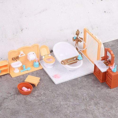 Ensemble De Mini Meubles De Salle De Bain, Maison De Poupée, Assemblage De Meubles De Salle De Bain, Accessoires De Jouets
