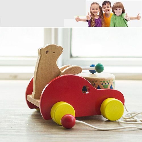Marcheurs en bois ours jouet, jouets de marche pour bébé, voiture