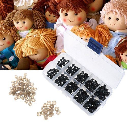 Yeux De Sécurité Noirs Pour Poupées, 100 Pièces De 6 À 12mm, Pour Nounours, Animaux, Marionnettes, Accessoires De Bricolage, Jouet En Plastique, Livraison Directe