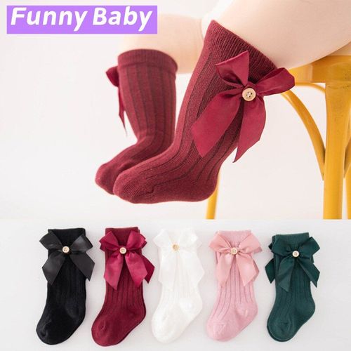 Chaussettes À Gros N¿Ud Pour Fille Et Garçon De 0 À 5 Ans, En Coton Peigné, Avec Tube Central, Collection Automne Et Hiver