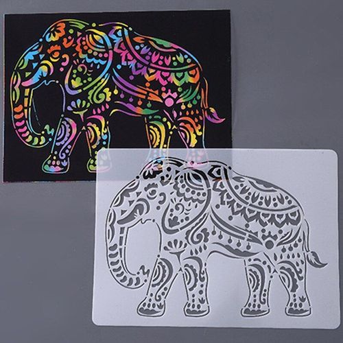 Pochoirs De Peinture D'animaux Pour Enfants, Modèle De Peinture À Gratter, Bricolage D'album Animal, Règle Creuse, Livres De Coloriage Peints À La Main Pour Enfants