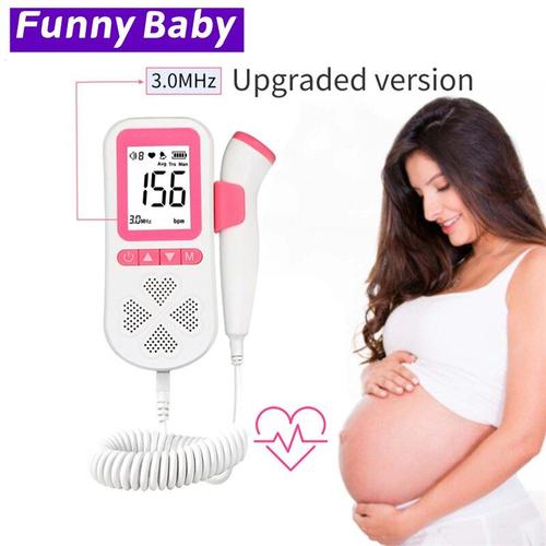 Moniteur De Fréquence Cardiaque Pour Bébé, Doppler Amusant, 3.0mhz, Écran Lcd, Détecteur De Rythme Cardiaque F¿Tal, Soins De Santé Pour Femmes Enceintes Et Mères