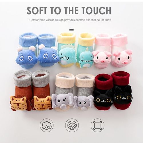 Chaussettes Chaudes D'hiver Pour Bébé De 0 À 1 Ans, En Coton, Antidérapantes, Avec Poupée Mignonne, Respirantes, Pour Garçon Et Fille